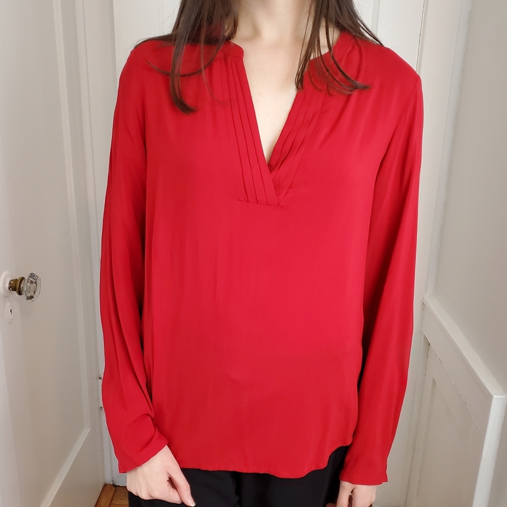 Coldwater Creek Red Blouse Medium 10-12 NWT